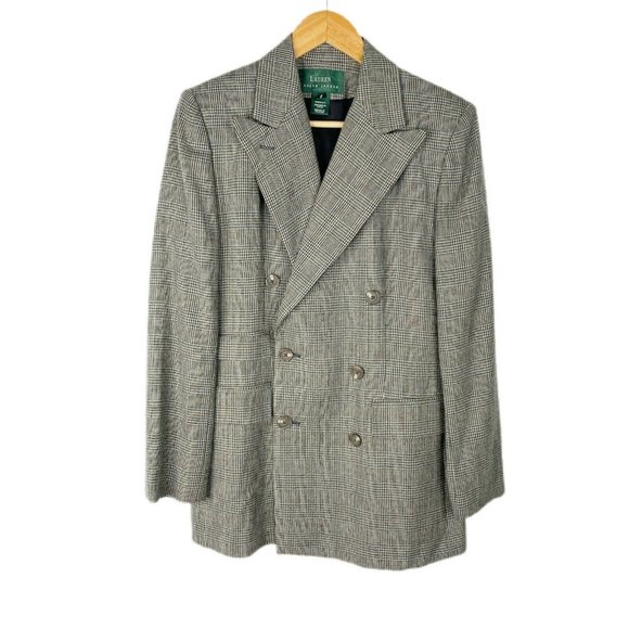 Lauren Ralph Lauren Womens Gray Long Sleeve Wool Double Breasted Pea Coat Size 6